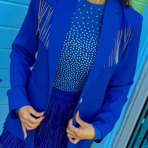 Tops - Royal Blue Fringe Blazers